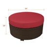 Covers&All Cabo 34 in Large Round Ottoman, Jacobean Wicker w / Sunbrella Cushion - 3 of 4