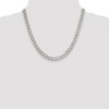 Black Bow Jewelry Men's 8mm, Sterling Silver Solid Pave Curb Chain Necklace - 2 of 4