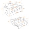 Resenkos 54 Inch Adjustable Backrest Sofa, Sofa Bed, Futon Sofa with Double Armrest and Pouch, Variable Bed for Living room, Bedroom, Gray - 3 of 4
