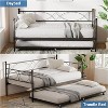 Day Bed with Pull Out Trundle,Twin Daybed with Trundle, Twin Size Mattress Foundation with Metal Slats Support for Living Room, Bedroom and Guest Room - 4 of 4