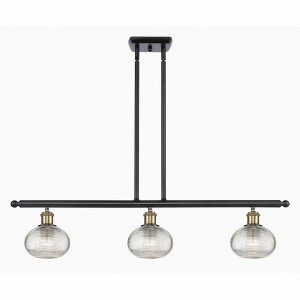 Ithaca - 3 Light Stem Hung Island In Industrial Style-7.5 Inches Tall and 36 Inches Wide - 1 of 1