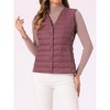 INSPIRE CHIC Women's Sleeveless Lightweight Button Up Quilted Round Neck Winter Puffer Vest - 2 of 4