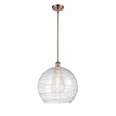 Athens Deco Swirl - 1 Light Pendant In Industrial Style-14.88 Inches Tall and 13.75 Inches Wide
