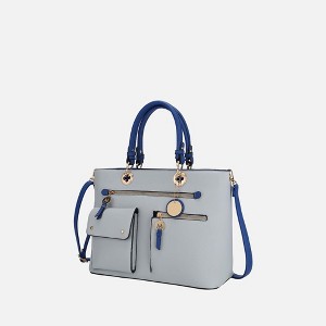 MKF Collection Julia Vegan Leather Color-block Women’s Satchel Bag by Mia k - 1 of 4