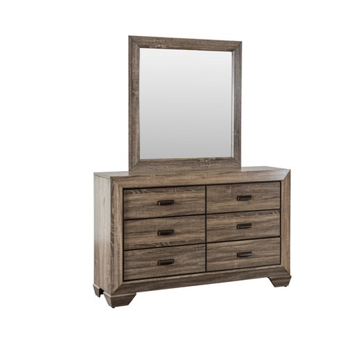 Danielle Dresser And Mirror Set Warm Gray Home Source Industries