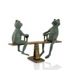 SPI Home Playground Days Frogs Garden Sculpture – 15-Inch Cast Aluminum Outdoor Statue with Whimsical Frog Duo in Antique Bronze Finish - 4 of 4
