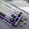 MaseiKar YZ75 75% Hot Swappable Wireless Gaming Mechanical Keyboard, RGB Backlights, BT5.0/2.4G/USB-C, Dye Sub PBT Keycaps(Gateron G Pro Red, White) - 4 of 4