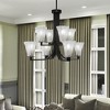 Toltec Lighting Apollo 8 - Light Chandelier in  Dark Granite with 5.5" Fluted Italian Ice Shade - 3 of 4