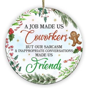 Lomsoe 2025 Christmas Ornament Funny Ceramic Ornament Christmas Tree Decoration Hanging Ornament Gift for Coworkers, Sisters, Friends Christmas Gift - 1 of 1