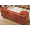 Luxury Modern Curved 4-Seater Modular Corduroy Sectional Sofa, Minimalist Cloud Couch with Movable Ottoman for Living Room Apartment - 3 of 4