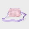 Girls' Gingham with Fruit Patches Fanny Crossbody Bag - Cat & Jack™️ Purple - 2 of 4