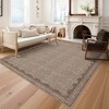 Modern Washable Living Room Rug, Bordered Printed Rug with Non-Slip Backing, Low Pile Stain Resistant Indoor Rug for Bedroom - 2 of 4