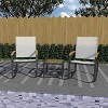 3pcs/set Table And Chair Set Small Patio Balcony Chair With Glass Side Table Set Outdoor Conversation Apartment Chairs for Backyard, Balcony - 2 of 4