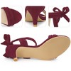 Perphy Women's Open Toe Ankle Tie Ruched Strap Bridal Kitten Heels Sandals - 3 of 4