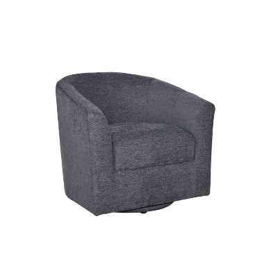 Liria Wooden Upholstered Barrel Chair for Livingroom with Metal Swivel Base | ARTFUL LIVING DESIGN
