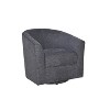 Set of 2 Liria Wooden Upholstered Barrel Chair for Livingroom with Metal Swivel Base | ARTFUL LIVING DESIGN - 3 of 4