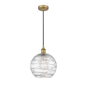 Athens Deco Swirl - 1 Light Mini Pendant In Industrial Style-12.75 Inches Tall and 10 Inches Wide - 1 of 1