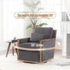 26.7" Corduroy Swivel Barrel Chair with Pillows and Metal Base - 4 of 4