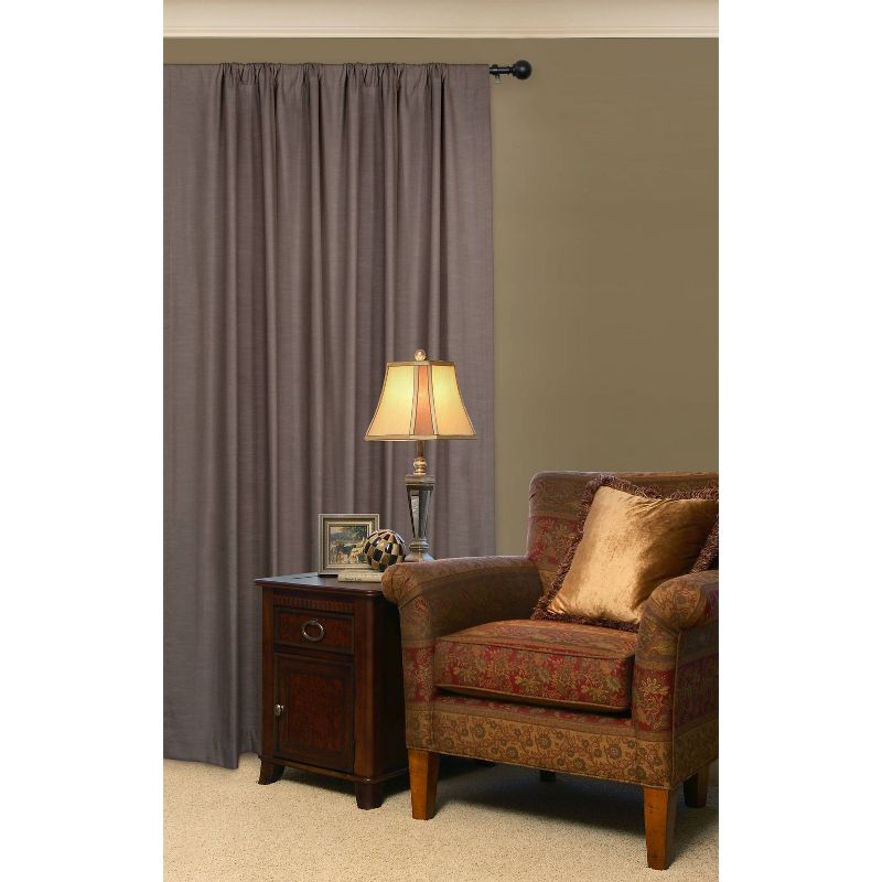 Decorative Drapery Curtain Rod with Sphere Finials Matte Black - Lumi Home Furnishings, 4 of 7