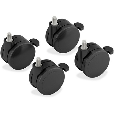 HON Height-Adjustable Base Caster Add-On Kit Black 4/Pack HABCASTER