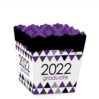 Big Dot of Happiness Purple Grad - Best is Yet to Come - Party Mini Favor Boxes - Purple 2022 Graduation Party Treat Candy Boxes - Set of 12