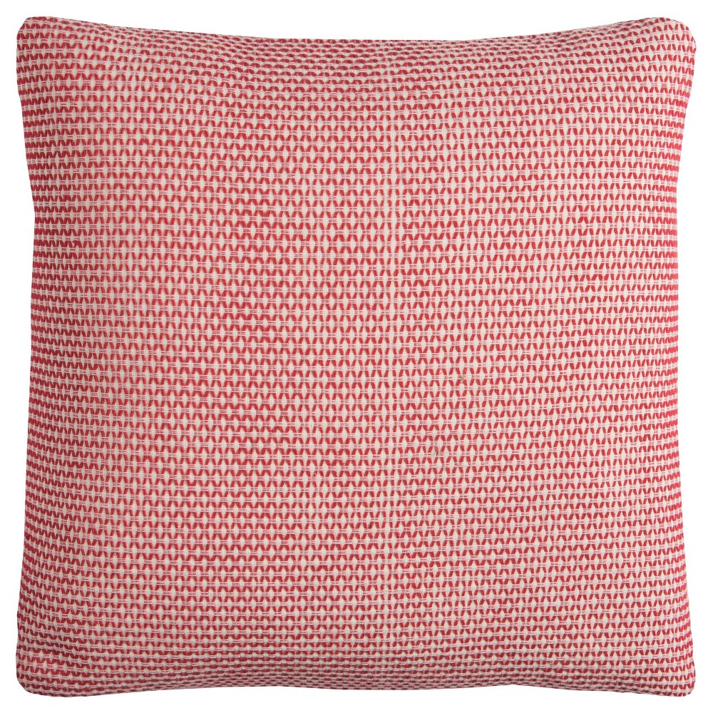 Photos - Pillow 22"x22" Oversize Poly Filled Geometric Small Scale Square Throw  Red