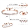 Cloth Women's Delicate Tennis Bracelet - Adjustable Slide Bracelet with White Gold Plated Diamonds and Cubic Zirconia - 3 of 4