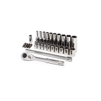 Crescent - Metric 6 Point Standard & Deep Mechanic's Tool Set - 1/4 in. drive - 27 Pieces
