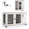 Dog Crate Furniture with Double Doors and Storage Cabinet,Indoor Wooden Dog Kennel End Table for Medium Large Dogs Up to 55 lbs - LAOTIES - 2 of 4