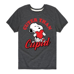 Boys' - Peanuts - Valentine's Cuter Than Cupid Short Sleeve Graphic T-Shirt - 1 of 4
