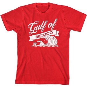 Gulf of Mexico Black and White Wave Youth Crew Neck Short Sleeve Tee - 1 of 2