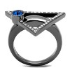 Slickblue Women's Capri Blue & Clear Synthetic Crystals Accent Ring, 3 Novelty Designs, Light Black, Sizes 5-10 - 3 of 4