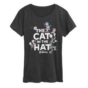 Women's - Dr. Seuss - Cat In Hat Tonal Short Sleeve Graphic T-Shirt - 1 of 4