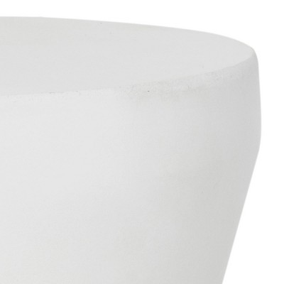 Ivory Drum Shape Concrete Accent Table