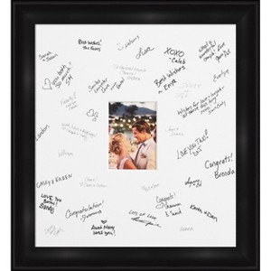 Grand Signature Mat Picture Frame – Guest Book Alternative for Weddings, Graduations, or Retirement – Autograph Photo Mat for Signature Board - 1 of 4