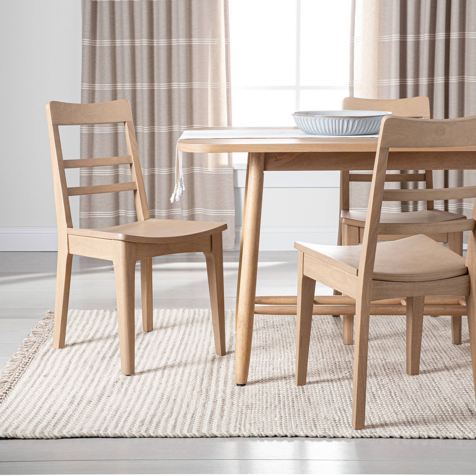 2pk Wood Ladder Back Dining Chair Set - Natural - Hearth & Hand™ with Magnolia