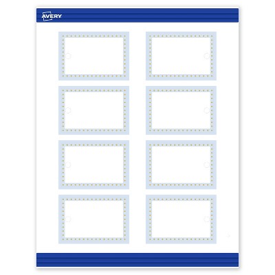 Avery Printable Rectangle Tags, Gold Dots with Blue Border, 2" x 3", Matte White Rectangle Tags, Laser/Inkjet, 80ct, Great for Product Tags