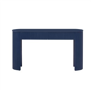 COWLOWN Modern Fluted Console Table, Oval Entryway Table with 2 Drawers & Curved Legs - 1 of 4