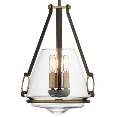 Eden Valley Modern Urn-Shaped 3-Light Pendant in Smoked Iron & Aged Gold