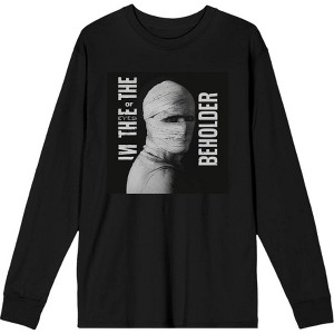 "In The Eyes of the Beholder" Album Cover Bandaged Face Adult Crew Neck Long Sleeve Tee - 1 of 2