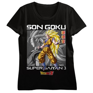 Dragon Ball Z Son Goku Super Saiyan 3 Women's Black Crew Neck Short Sleeve T-shirt - 1 of 3