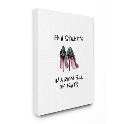Stupell Industries Cream Bow Heels High Fashion Glam Bookstack Gallery  Wrapped Canvas Wall Art, 24 X 30 : Target