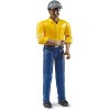 Bruder Construction Worker, Medium Skin (yellow shirt) - 3 of 3