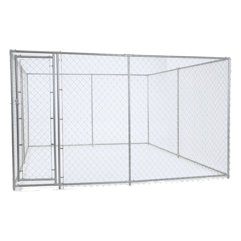 Lucky Dog 10' x 10' Chain Link Dog Kennel (2 Pack) & Waterproof Roof Cover, 2 of 7