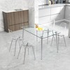 PAGED Dining Chairs Set of 4, Modern Makeup Stool with Metal Legs and Transparent Plastic Back, Living Room Chair for Bedroom, Dining Room - 2 of 4