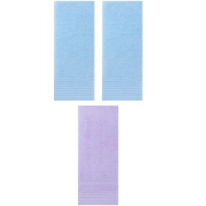 REGALWOVEN 3 Pack Solid Striped Soft Absorbent Bathroom Hand Towels for Hand, Face 14" x 30" - 1 of 4