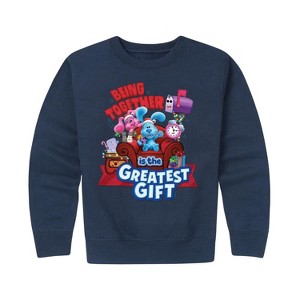 Boys' - Blue's Clues & You! - A Blue Christmas Graphic Long Sleeve Fleece Sweatshirt - 1 of 4