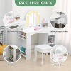 Acekool Kids Vanity Desk Dresser for Girls with Mirror, Stool, Drawer, Storage Shelves & Bookshelf - 2 of 4