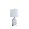 20" Niels Mirror with Nightlight Glass Metal Table Lamp Silver - Ore International: Pleated White Linen Shade, LED Belt - 2 of 4