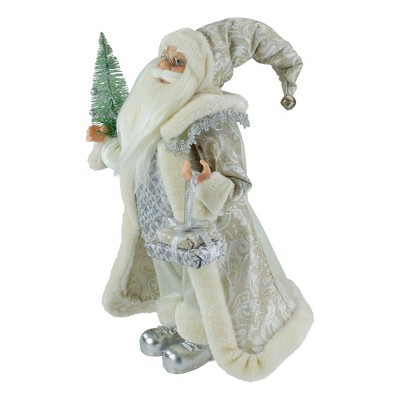 Ivory Santa Claus Figurine with Tree and Presents, 20"
